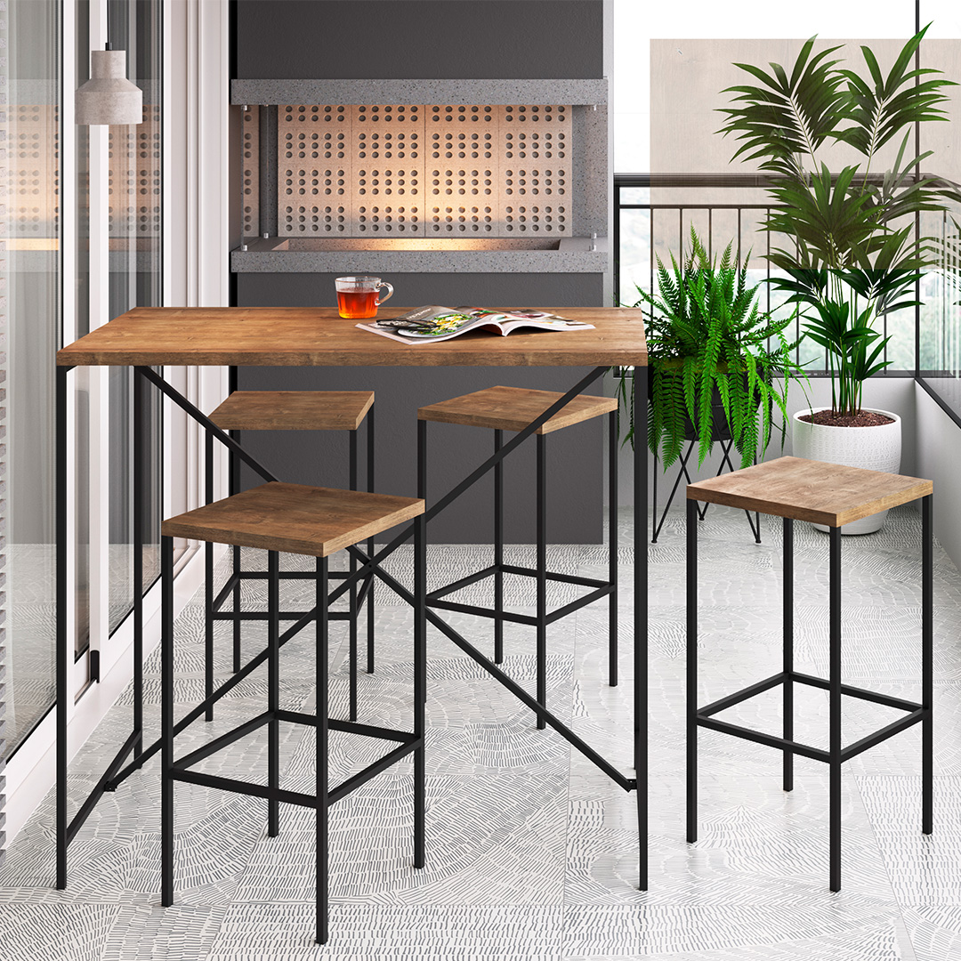 2 Pisos de Comedor Steel Quadra Alto