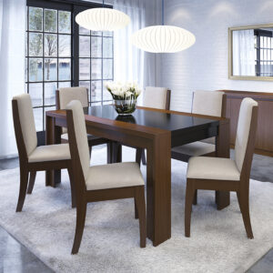 Comedor Lorenzi 6 sillas Castaño