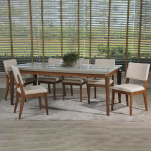 Comedor 2.1 Laurent Off White 8 sillas Ella