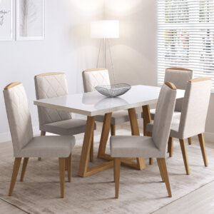 Comedor 1.8 Mara Off White 6 sillas Daisy