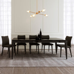 Comedor 2.2 Float Negro 8 sillas Iron Gris