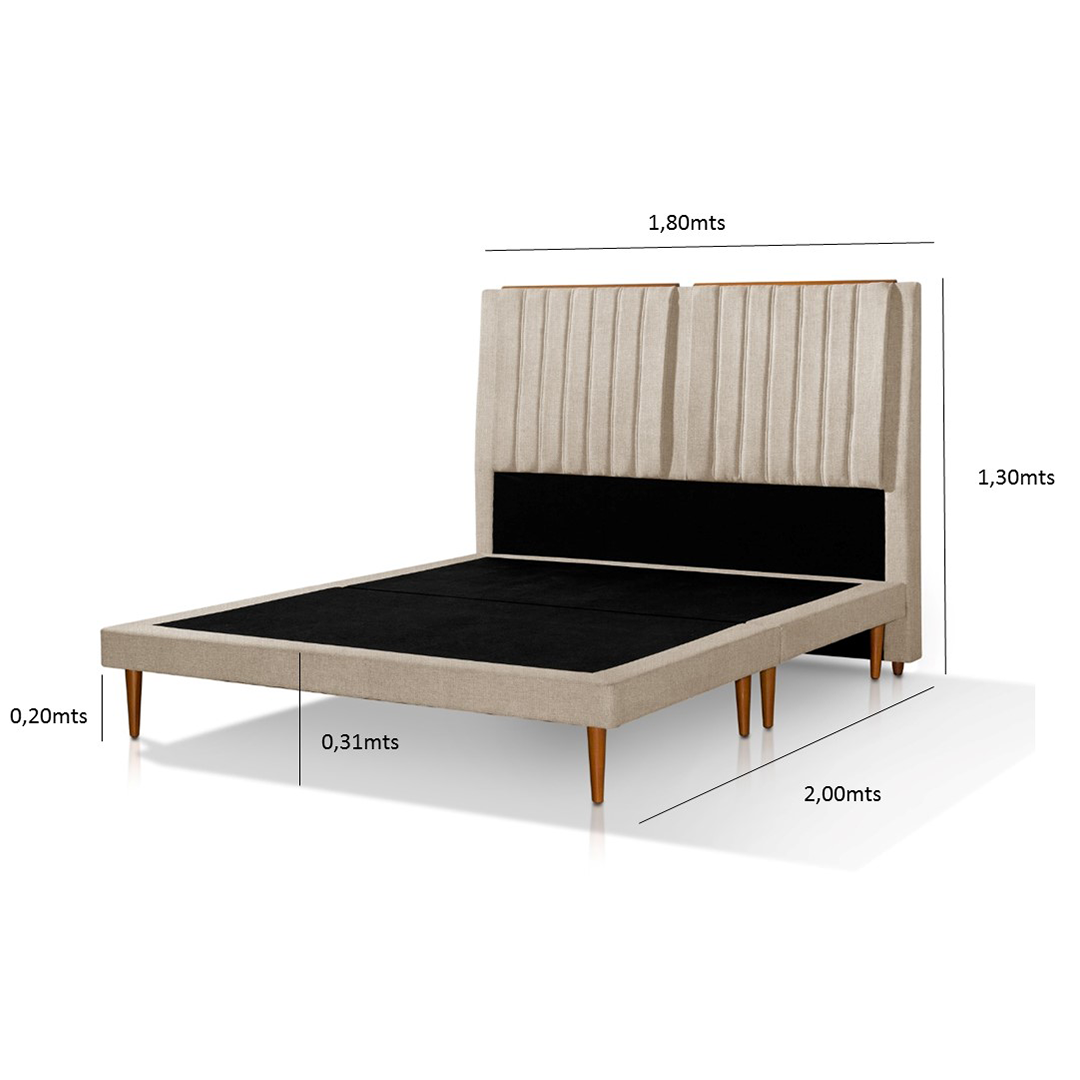 Cama Luna King Beige - Imagen 3