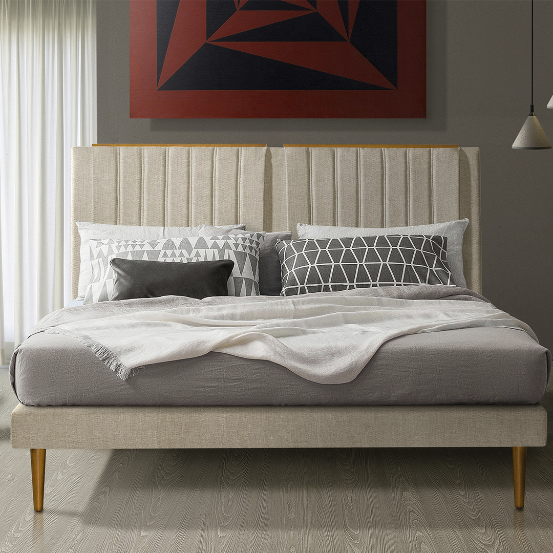 Cama Luna King Beige