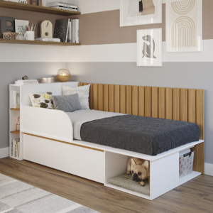 Cama Nalu PetFriendly Blanco Brillo
