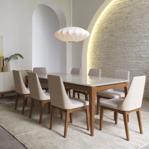 Comedor 2.2 Float Off White 8 sillas Elsie Beige