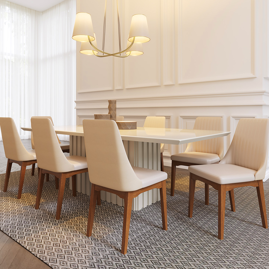 Comedor 1.8 Lucerna 6 sillas Elsie Beige