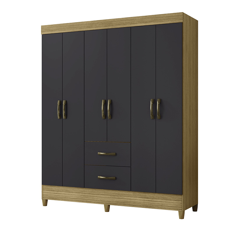 CLOSET MOBI GRAPHITE 6 PUERTAS 2 CAJONES - Imagen 2