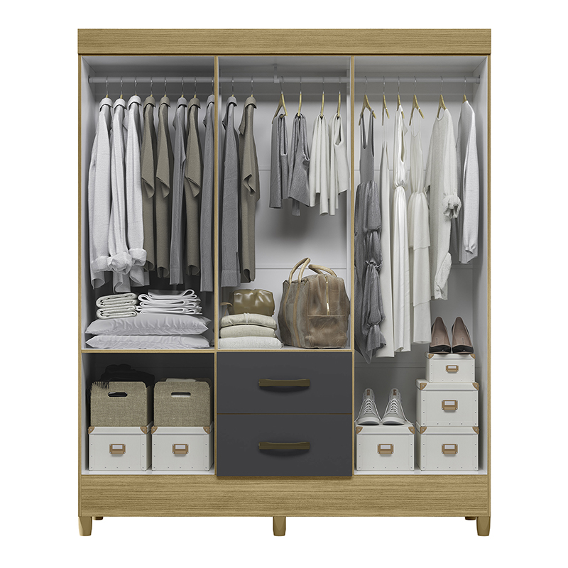 CLOSET MOBI GRAPHITE 6 PUERTAS 2 CAJONES - Imagen 3