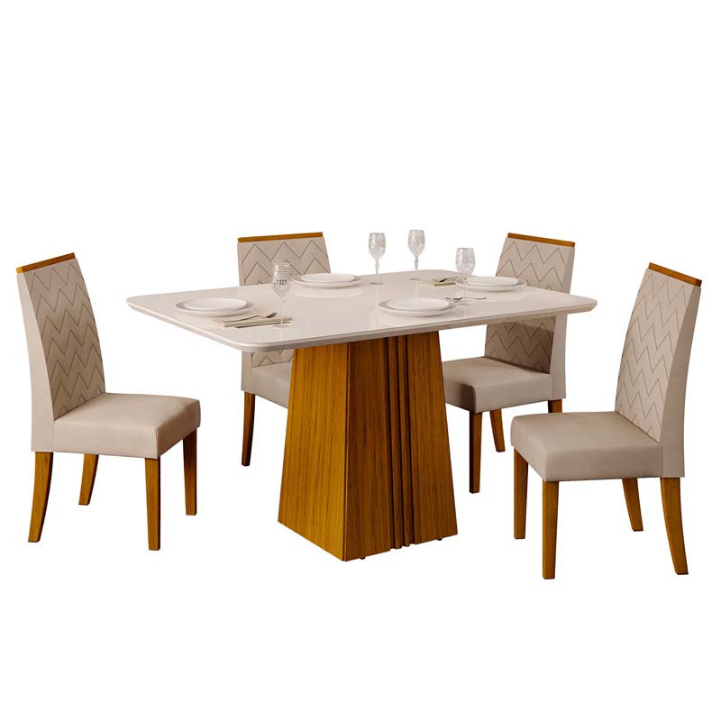 JUEGO DE COMEDOR ITALIA 120 LIGHT 4 SILLAS