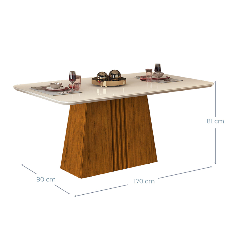 JUEGO DE COMEDOR ITALIA 170 LIGHT 6 SILLAS - Imagen 2