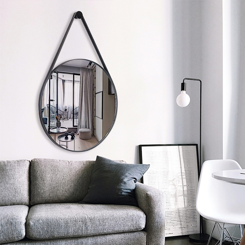ESPEJO DECORATIVO COLGANTE ADNET 60 NEGRO