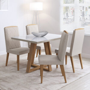 Comedor 1.2 Mara Off White 4 sillas Daisy