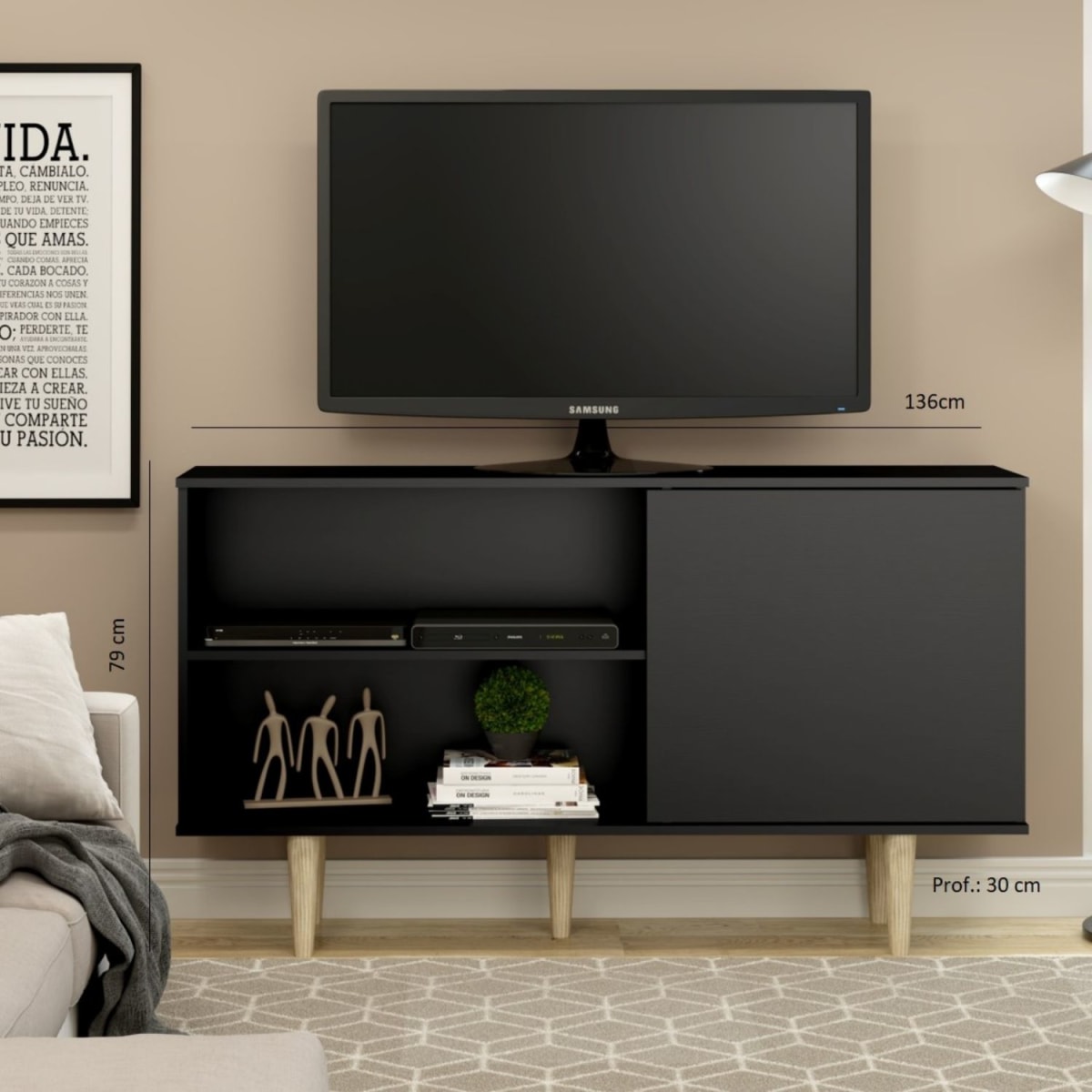Rack 50" Padua - Negro / Tx - Imagen 3
