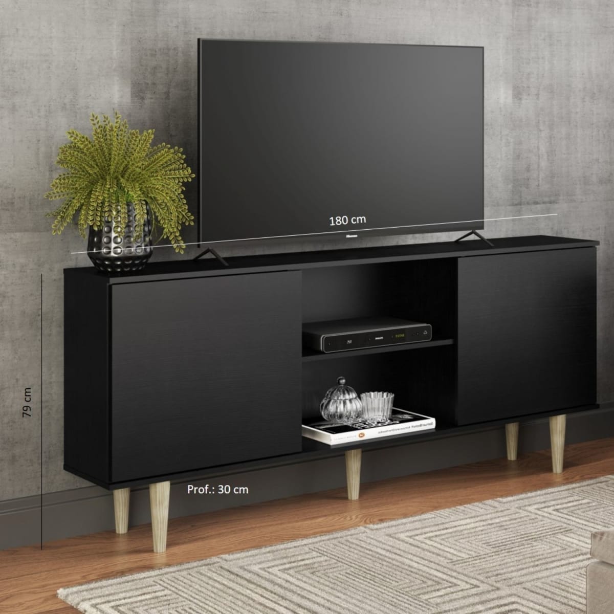 Rack 70" Siena - Negro / Tx - Imagen 3