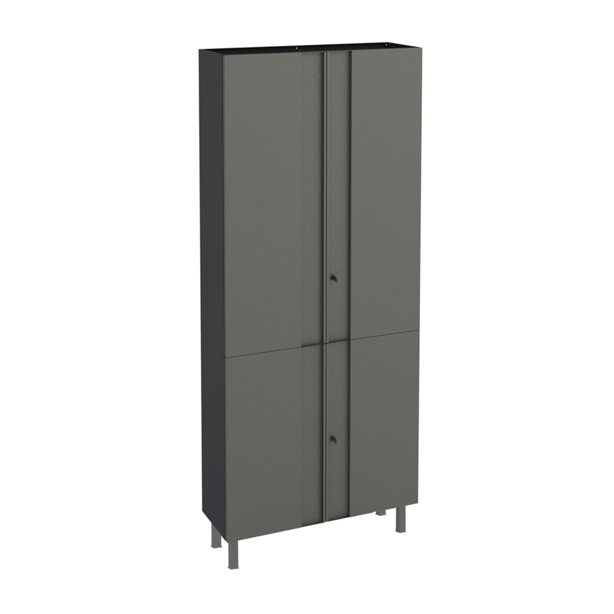 Armario Metálico Organizador con 4 Puertas y Llave Multibox - Gris / Negro - Imagen 2
