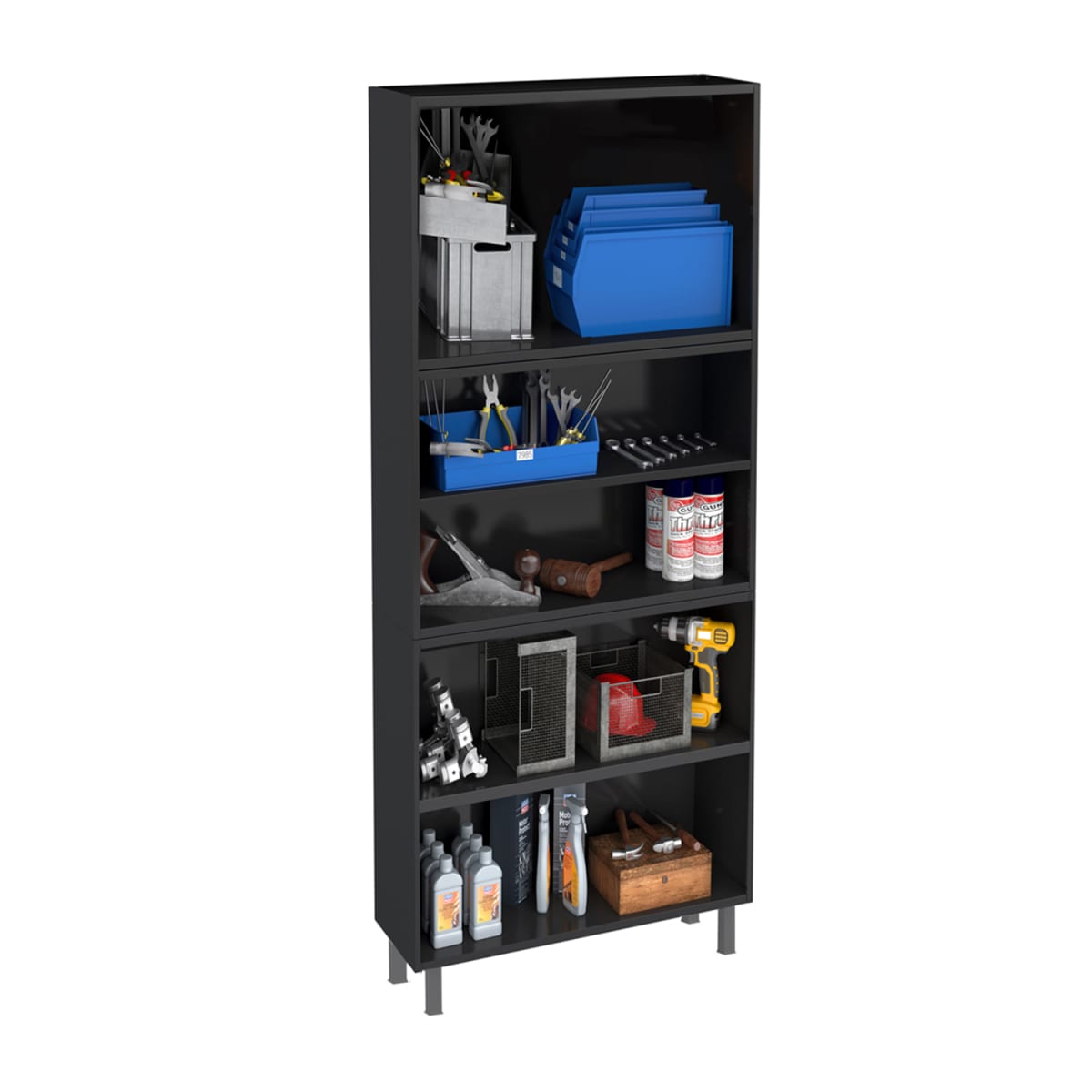 Armario Metálico Organizador con 4 Puertas y Llave Multibox - Gris / Negro - Imagen 3