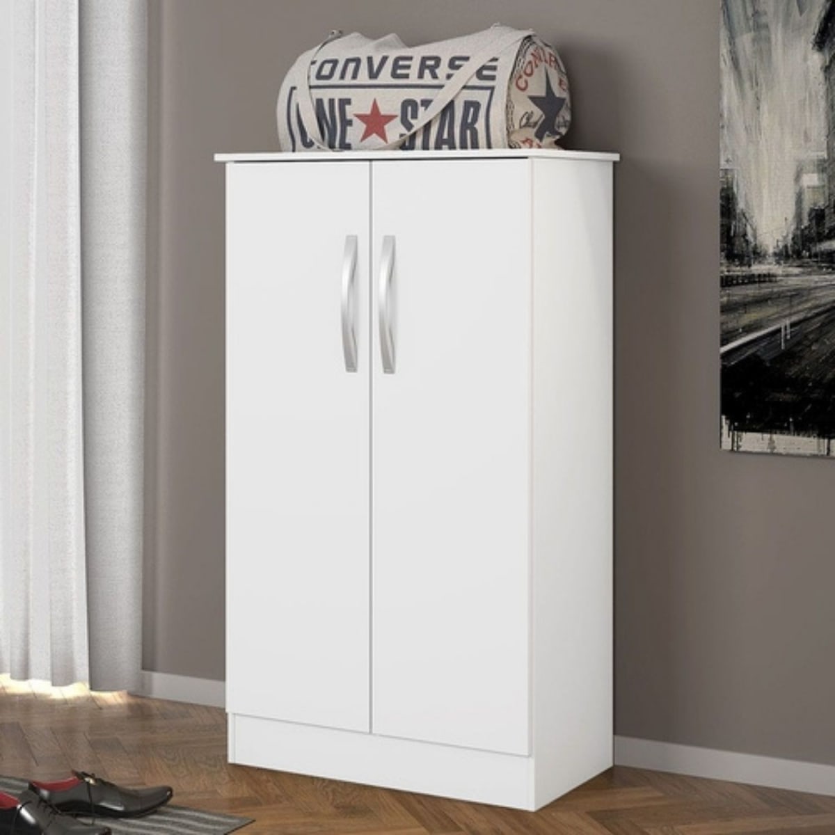 Estante Multiuso con 2 Puertas Baixa - Blanco
