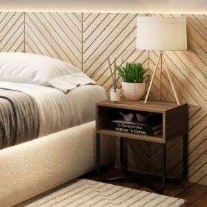 Mesa Lateral Connect - Legno / Negro Mate