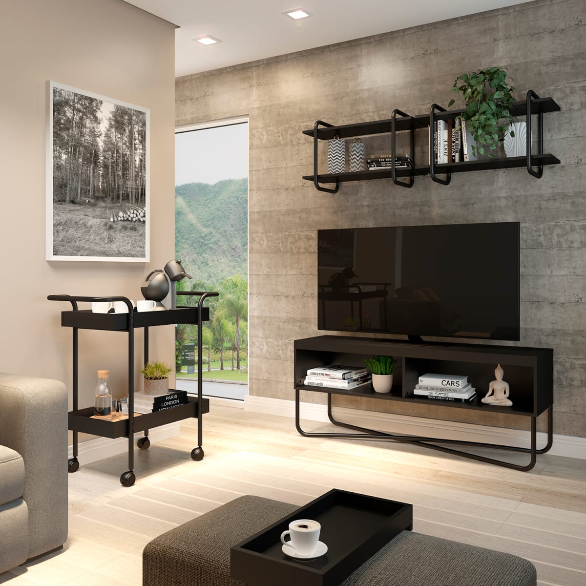 Rack Tv 60" Connect - Negro Mate