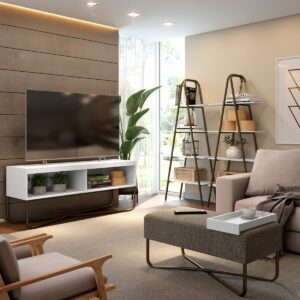 Rack Tv 60" Connect - Blanco / Oro Envejecido