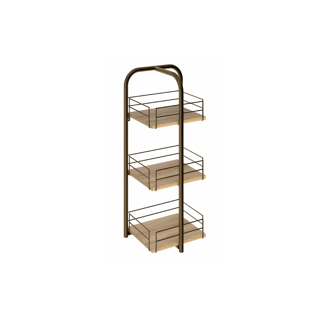 Mueble Organizador 3 Niveles Connect - Noce / Oro Envejecido - Imagen 2