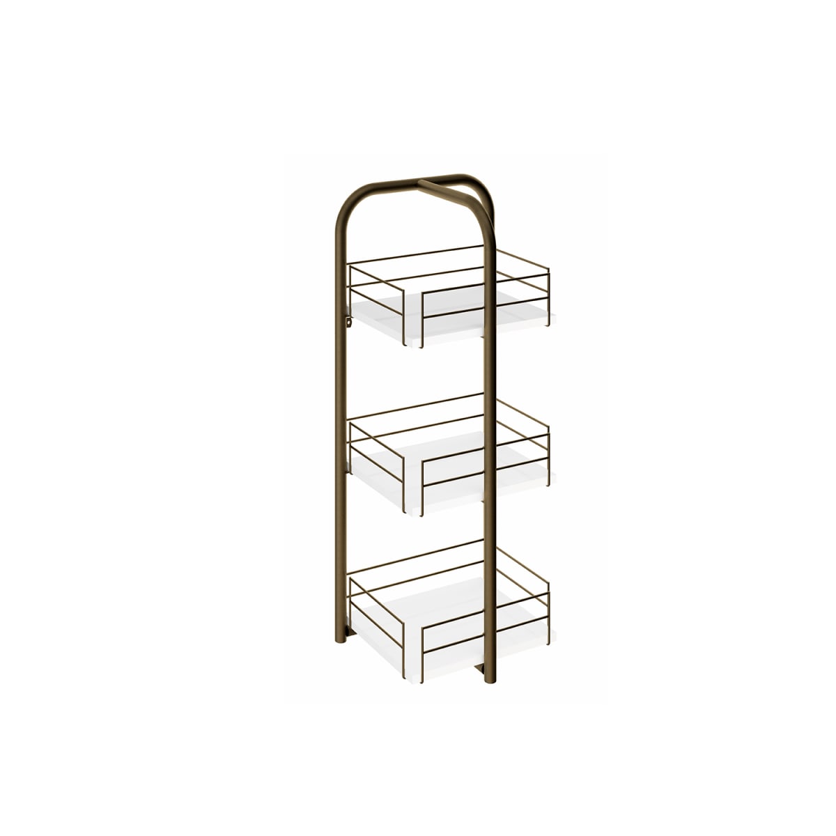 Mueble Organizador 3 Niveles Connect - Blanco / Oro Envejecido - Imagen 2