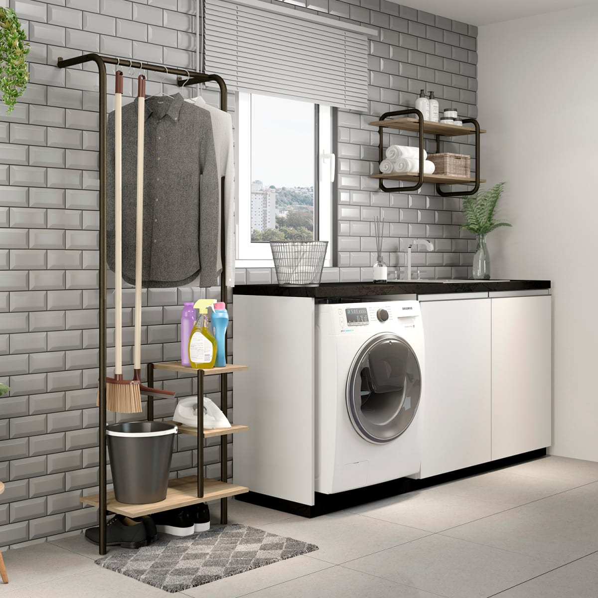 Mueble Multiuso Connect - Noce / Oro Envejecido