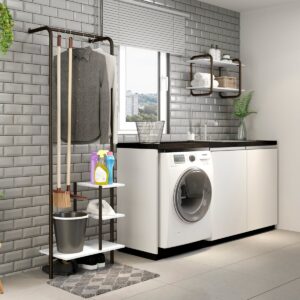 Mueble Multiuso Connect - Blanco / Oro Envejecido