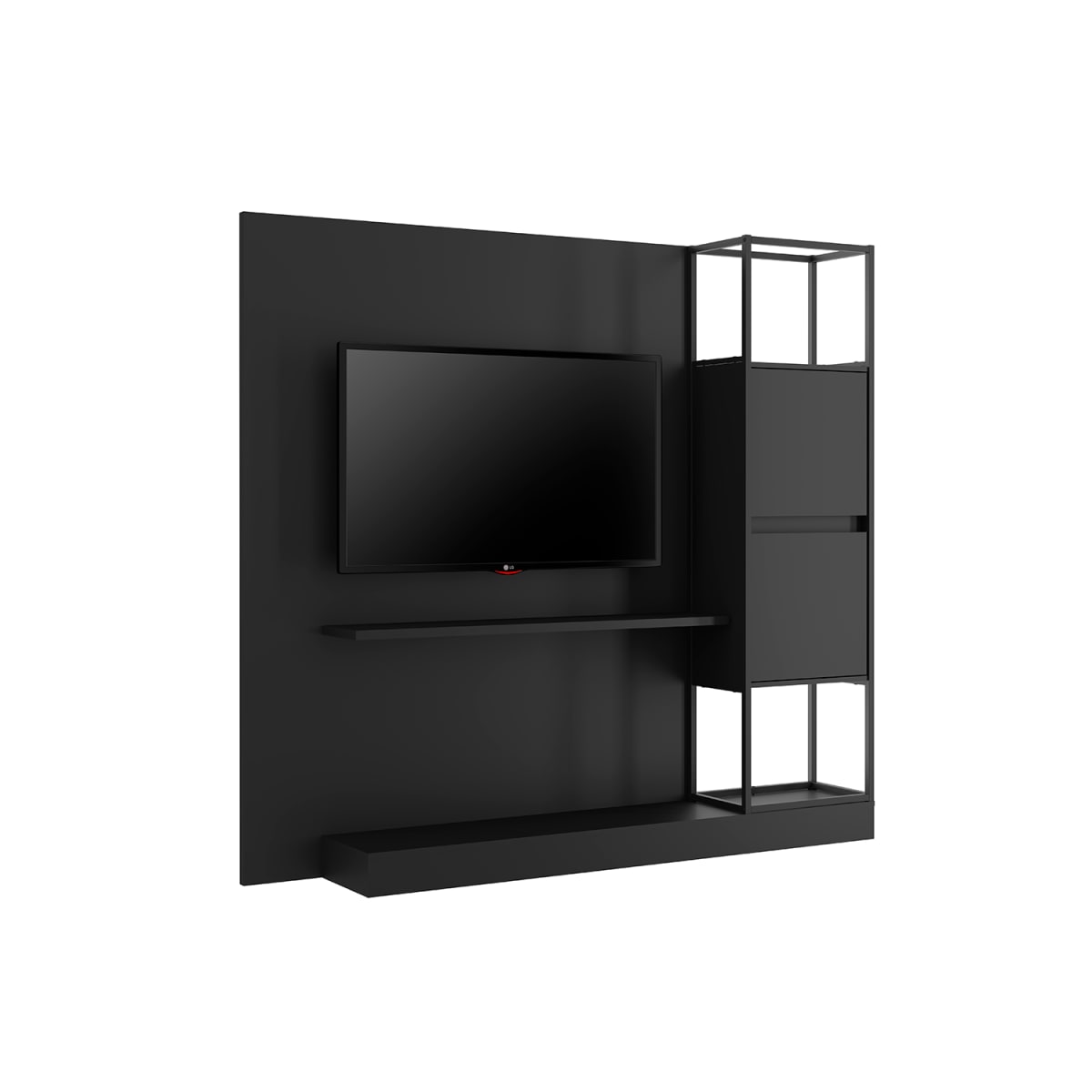 Centro de Entretenimiento Rack Tv 60" Home Design - Negro Mate - Imagen 2