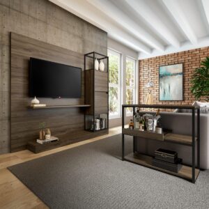 Centro de Entretenimiento Rack Tv 60" Home Design - Legno / Negro Mate