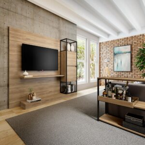 Centro de Entretenimiento Rack Tv 60" Home Design - Noce / Negro Mate