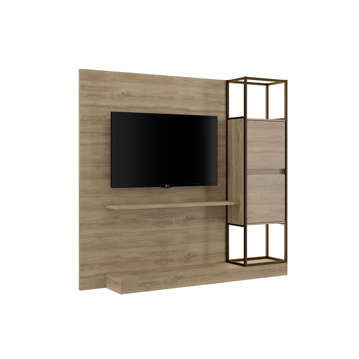 Centro de Entretenimiento Rack Tv 60" Home Design - Noce / Oro Envejecido - Imagen 2