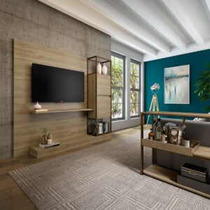 Centro de Entretenimiento Rack Tv 60" Home Design - Noce / Oro Envejecido