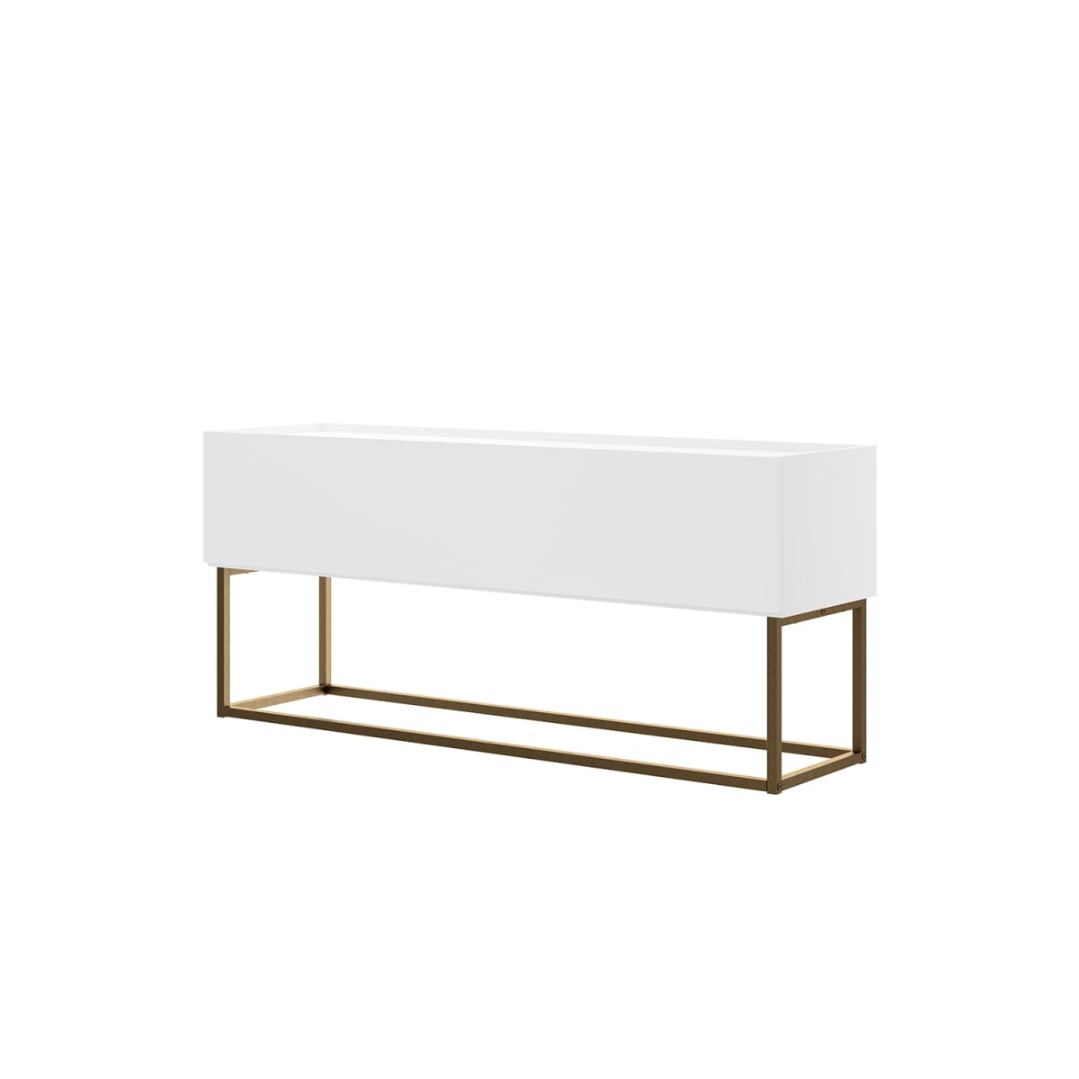 Rack Tv 55" Home Design - Blanco / Oro Envejecido - Imagen 3
