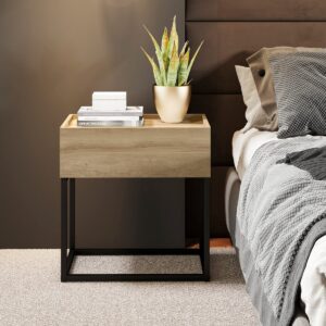 Velador Home Design - Noce / Negro Mate