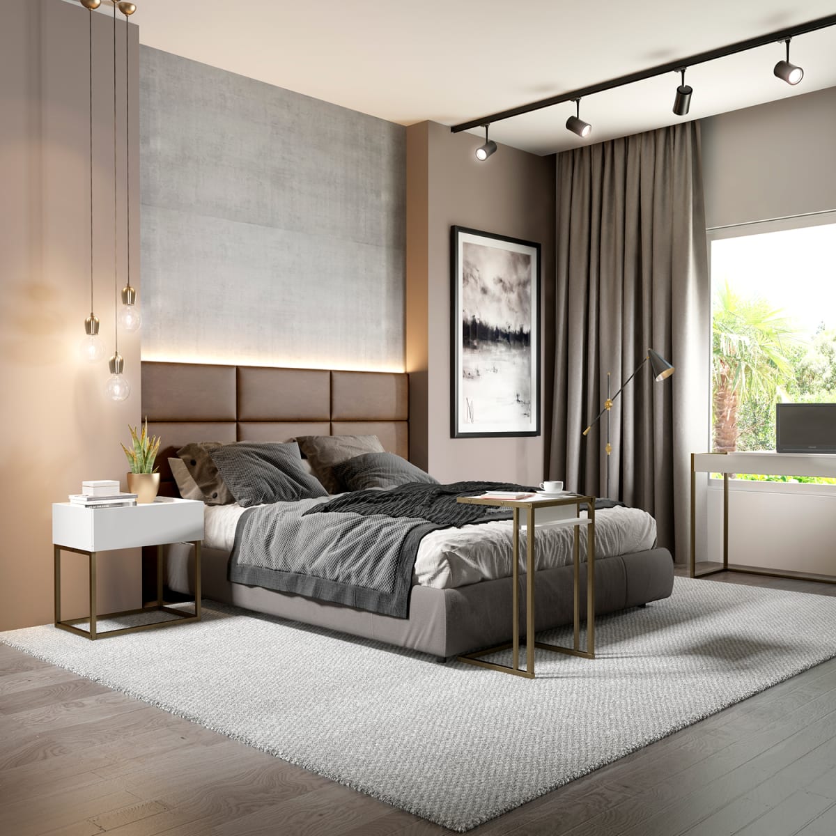 Velador Home Design - Blanco / Oro Envejecido