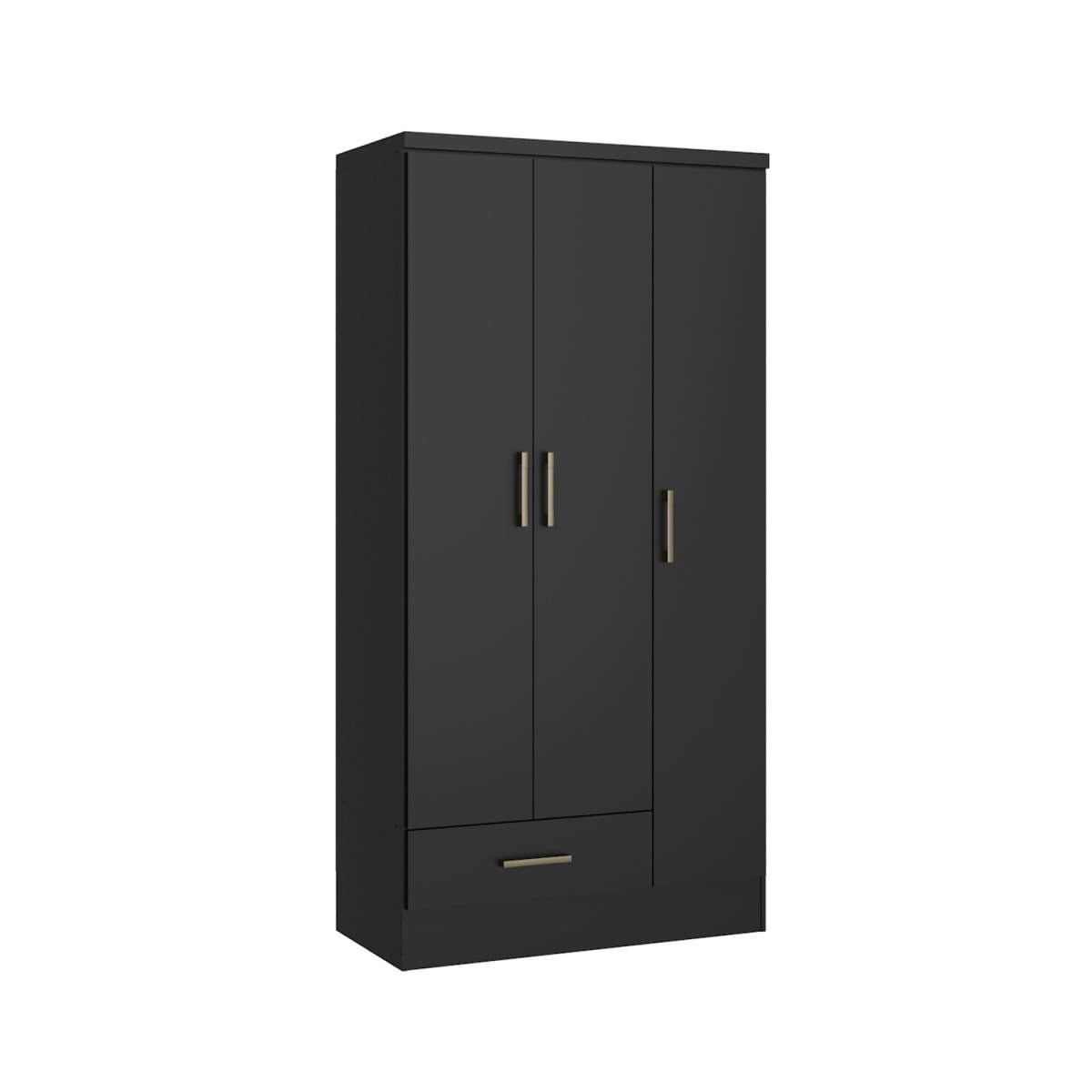 CLÓSET 3 Puertas 1 Cajón Classic - Negro Mate - Imagen 2