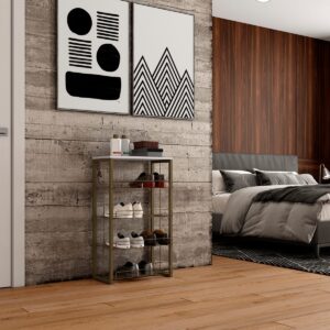 Estante Multiuso Home Design - Blanco / Oro Envejecido