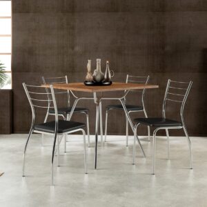 Mesa 90x90 Design - Native / Cromado