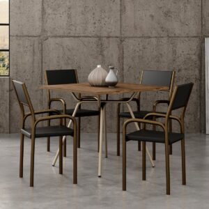 Mesa 90x90 Design - Legno / Champagne