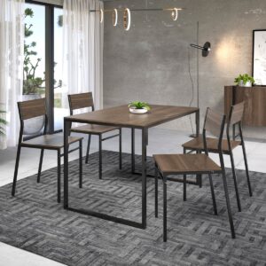 Mesa + 4 Sillas Design - Legno / Negro Mate