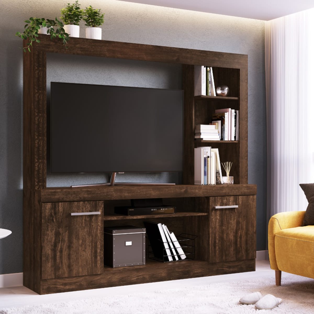 Centro De Entretenimiento Rack Tv 42" Santiago - Castaño
