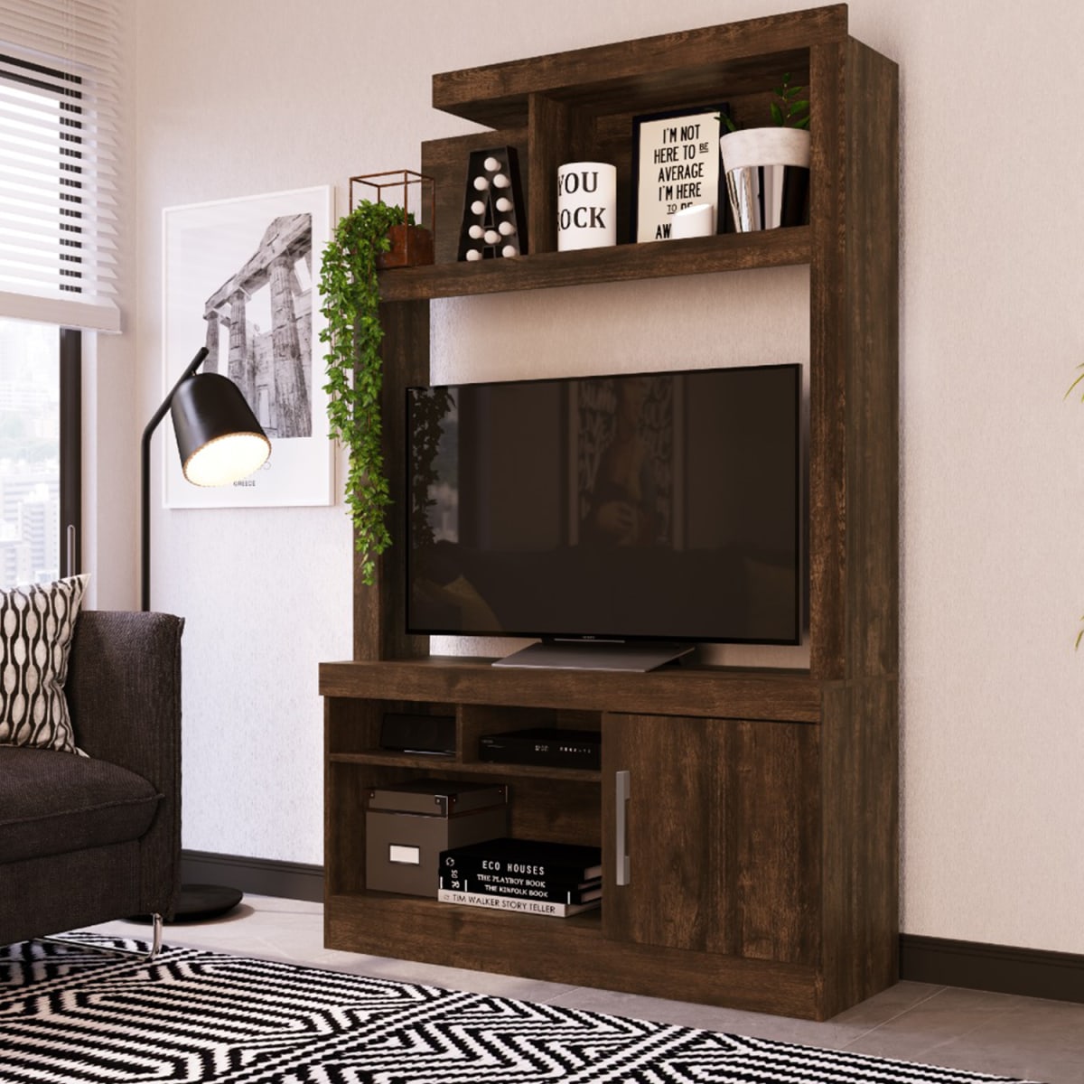 Centro De Entretenimiento Rack Tv 32" La Serena - Castaño