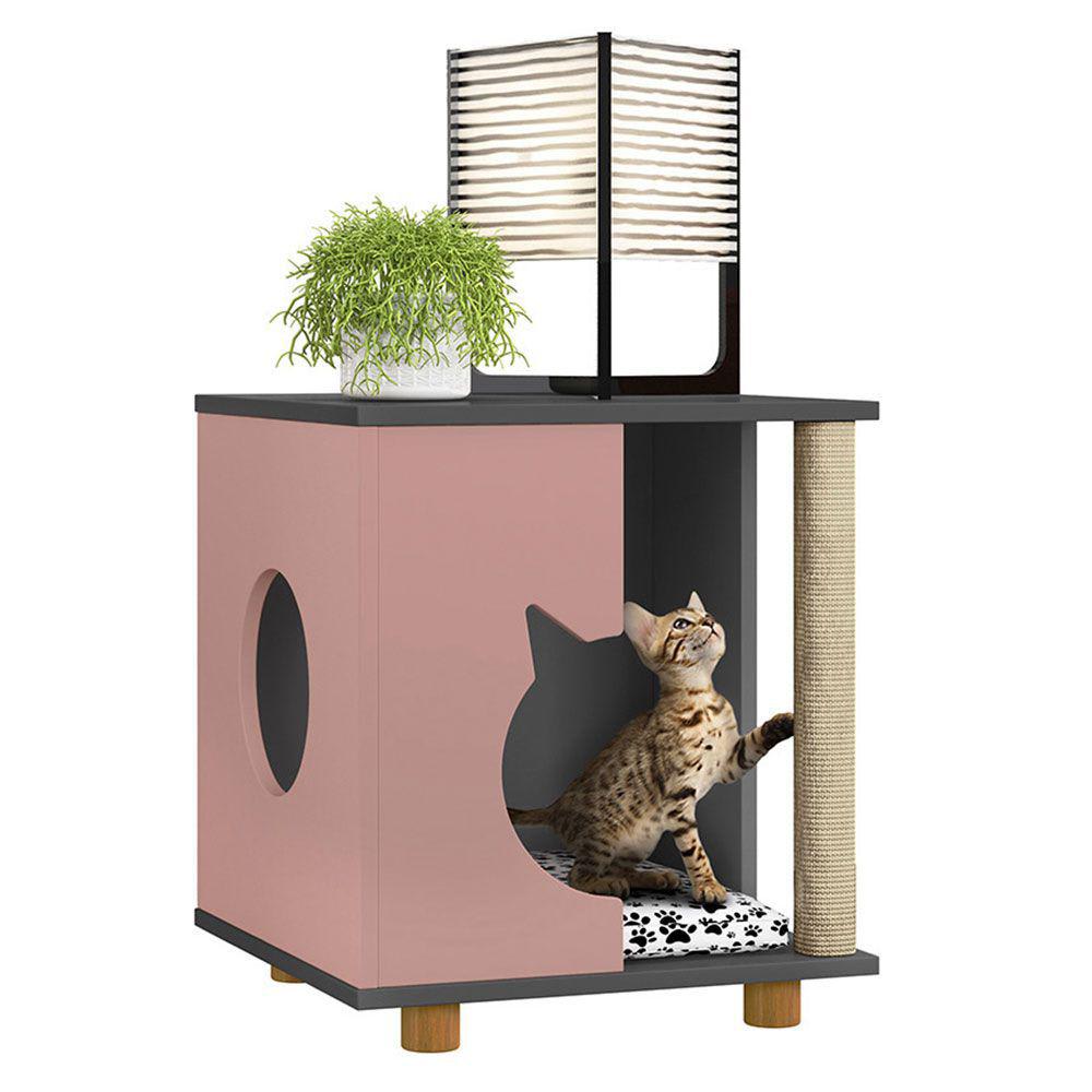 Mesa Lateral Mascota Cat Persa - Grafito / Rosa - Imagen 3