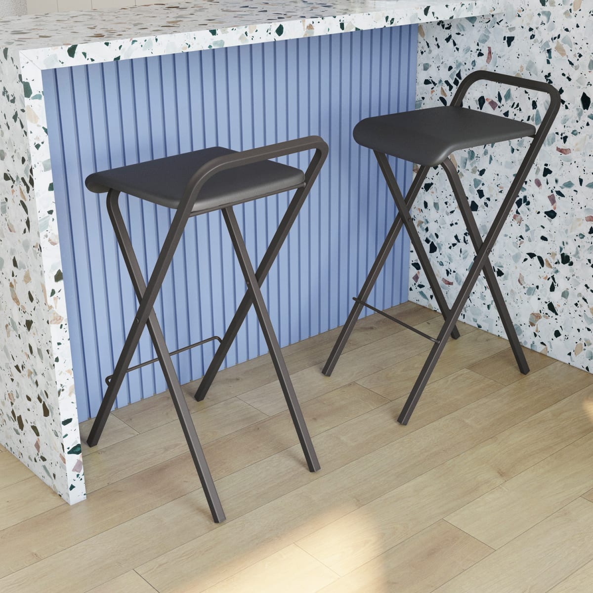 Set 2 Taburetes Plegables Dakar - Negro Mate