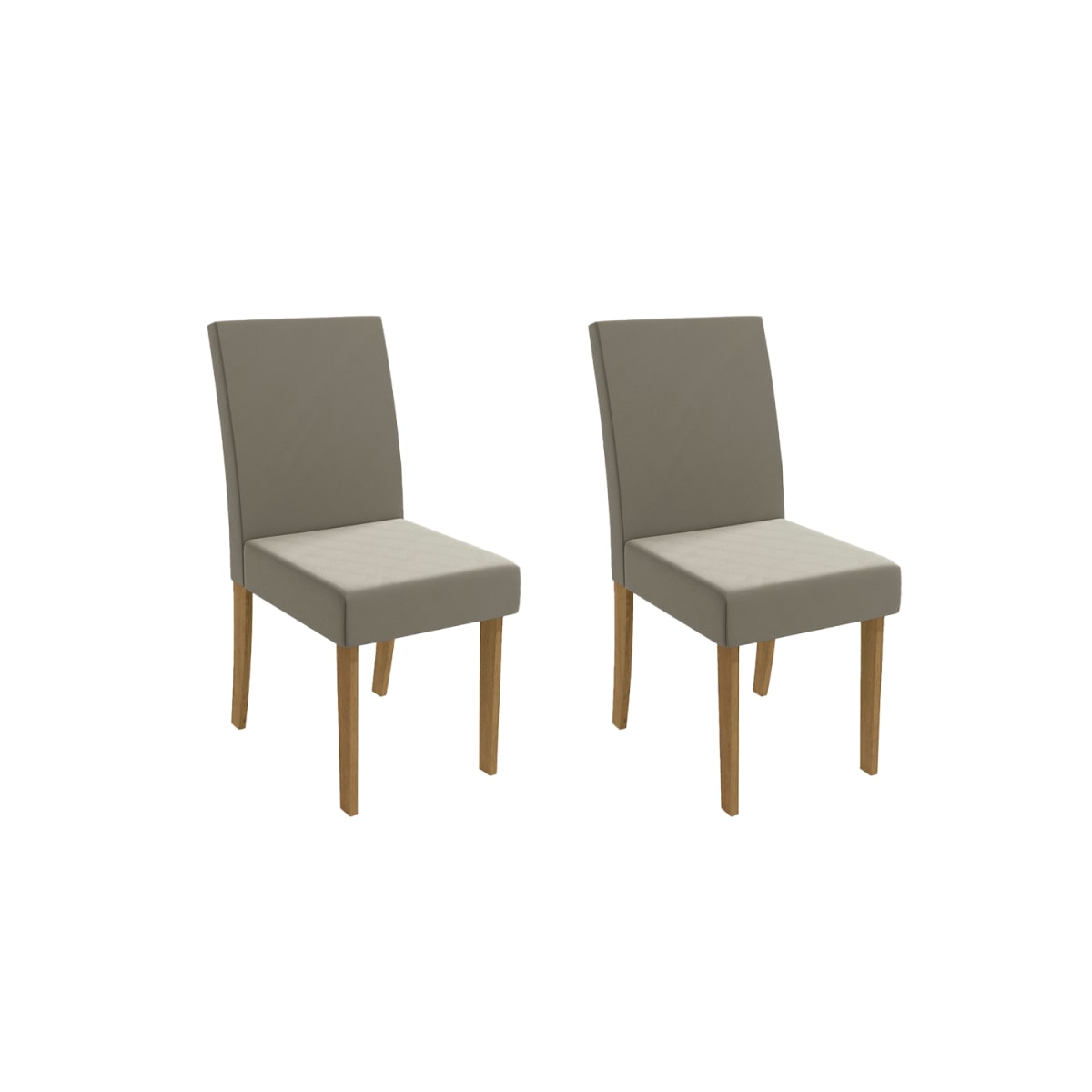 Set 2 Sillas de Comedor Centella Lisa - Beige