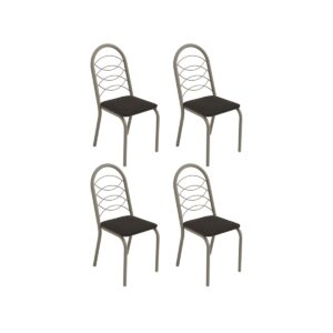 Conjunto 4 Sillas Holanda - Nickel / Negro