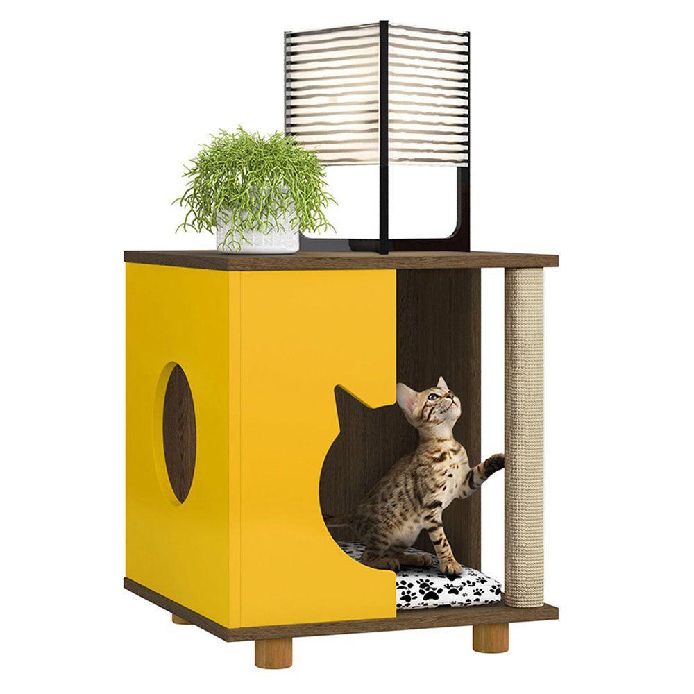 Mesa Lateral Mascota Cat Persa - Rustico / Amarillo - Imagen 3