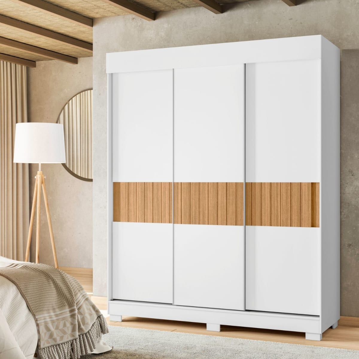 CLÓSET 3 Puertas Estiletto - Blanco / Roble Flex