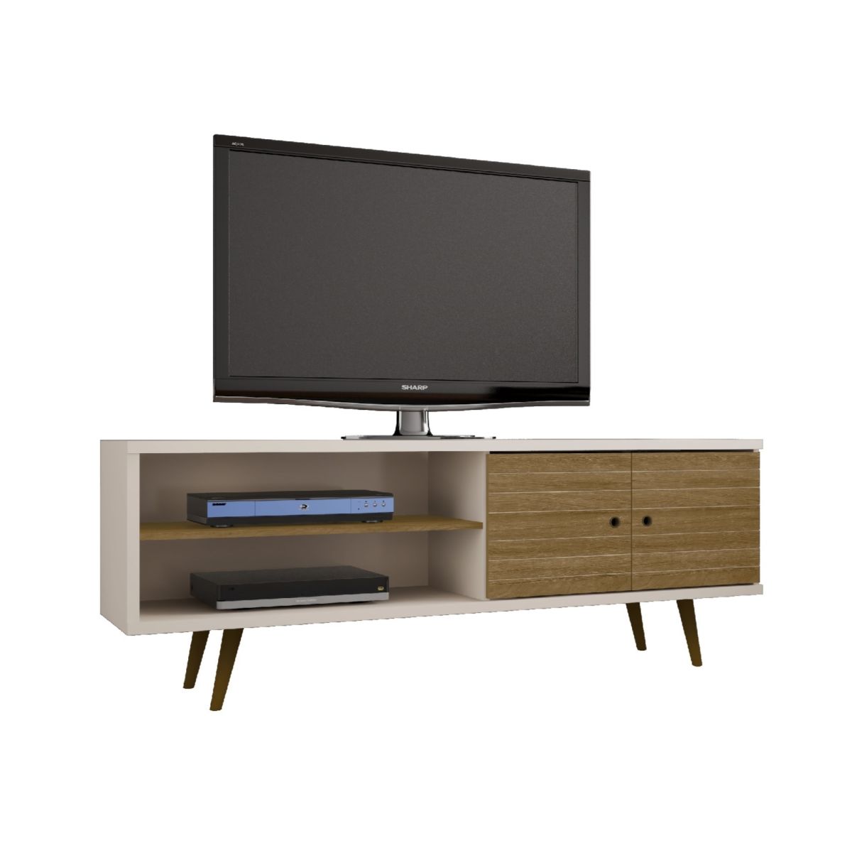 Rack Tv 70" Onix - Blanco Invierno / Canela - Imagen 2